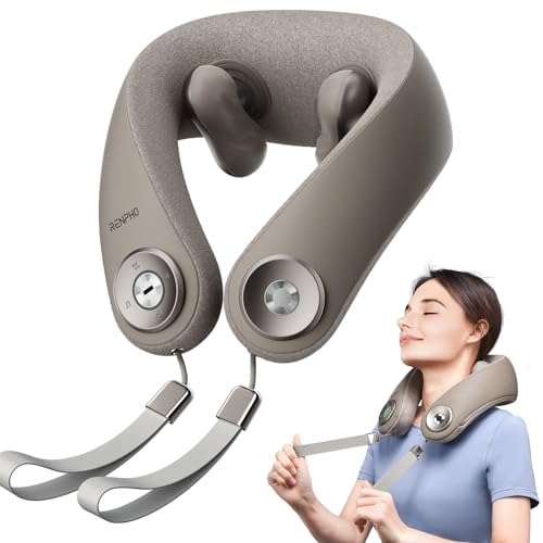 RENPHO Cordless Neck Massager with Heat, Neck Massager for Pain Relief Deep Tissue, 6D Kneading Neck Massage, Portable Heated Neck Massager for Travel, Neck Pain Relief, Gifts for Women Men Mom